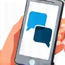 Chat bubble icon on a mobile phone screen