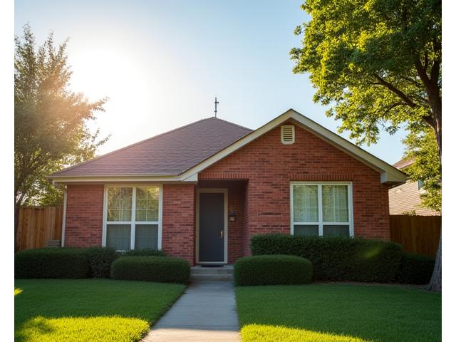 A suburban Houston home with a fixed wireless antenna on the roof, symbolizing reliable internet
