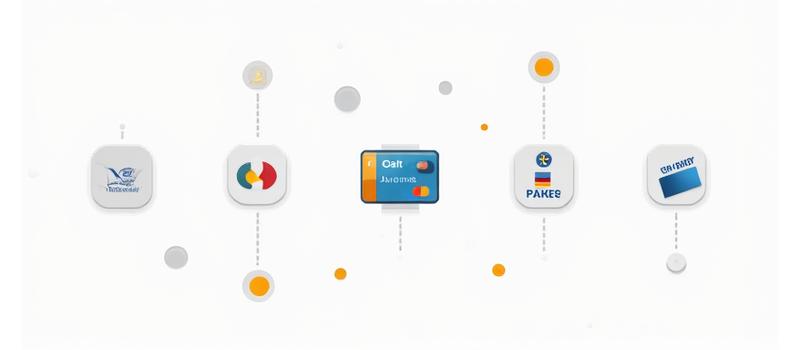 A collage of various digital payment icons including credit cards, mobile wallets, and online payment platforms, signifying flexible payment options.