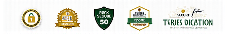 Certifications and Security Badges including SSL, PCI DSS, and Trusted Site.