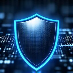 A robust digital shield protecting abstract data packets, indicating strong security measures in telecom.