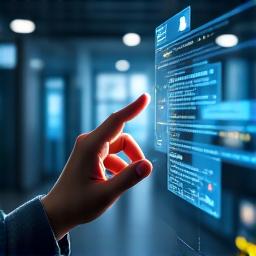 Illustration of a hand interacting with digital controls, symbolizing user autonomy over personal data.