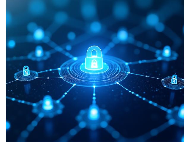 Abstract visualization of interconnected secure networks, symbolizing comprehensive telecom cybersecurity.