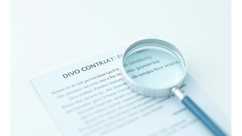 Illustration of a legal document with a magnifying glass, symbolizing transparency and careful review.